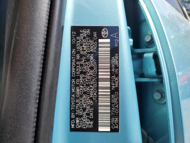 JTDKDTB37C1026597 - 2012 TOYOTA PRIUS C BLUE photo 12