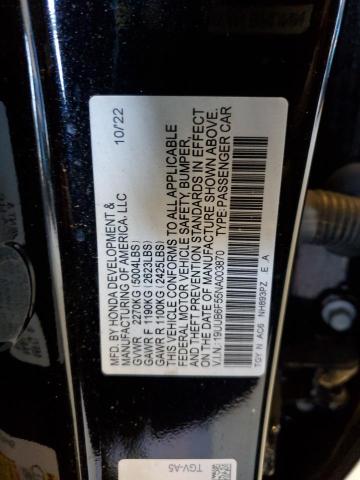 19UUB6F55NA003870 - 2022 ACURA TLX TECH A BLACK photo 13