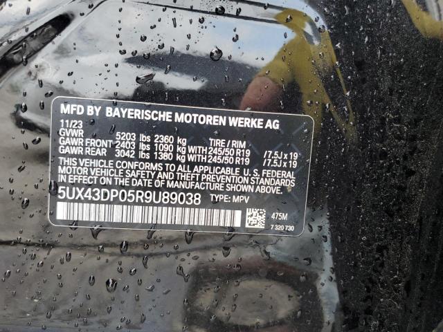 5UX43DP05R9U89038 - 2024 BMW X3 SDRIVE30I BLACK photo 13