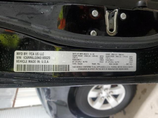 1C6RR6LG0NS185520 - 2022 RAM 1500 CLASS SLT 黑色 照片 13