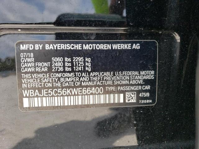 WBAJE5C56KWE66400 - 2019 BMW 540 I BLACK photo 12