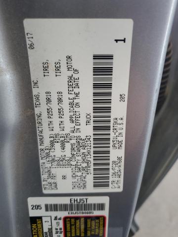 5TFRM5F13HX121343 - 2017 TOYOTA TUNDRA DOUBLE CAB SR/SR5 SILVER photo 12