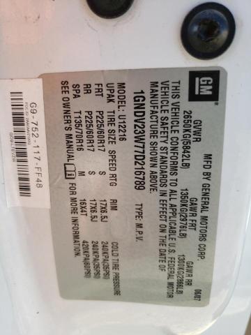 1GNDV23W77D216789 - 2007 CHEVROLET UPLANDER LS 白色 照片 13