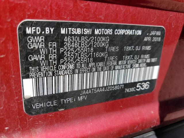 JA4AT5AA4JZ058071 - 2018 MITSUBISHI ECLIPSE CR SE RED photo 14