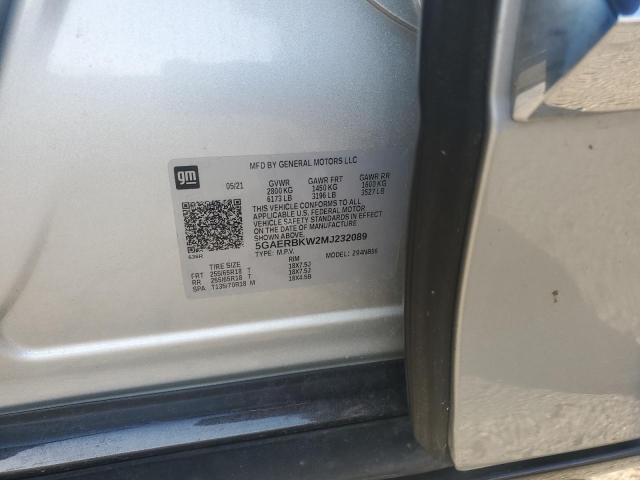 5GAERBKW2MJ232089 - 2021 BUICK ENCLAVE ESSENCE ვერცხლისფერი ფოტო 13