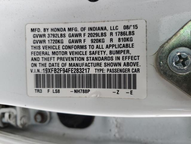 19XFB2F94FE283217 - 2015 HONDA CIVIC EXL Ağ foto 13