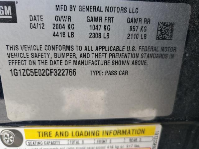 1G1ZC5E02CF322766 - 2012 CHEVROLET MALIBU 1LT BLUE photo 12