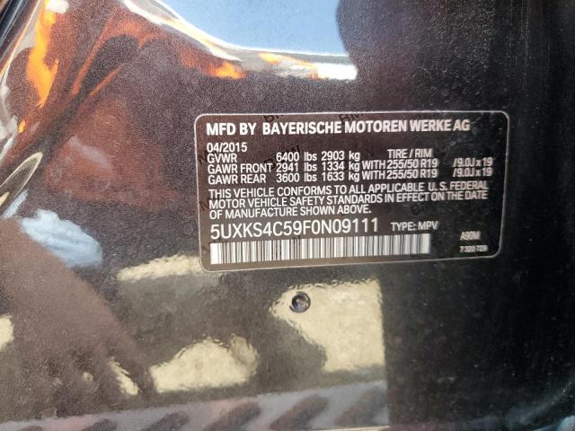 5UXKS4C59F0N09111 - 2015 BMW X5 XDRIVE35D Boz foto 12