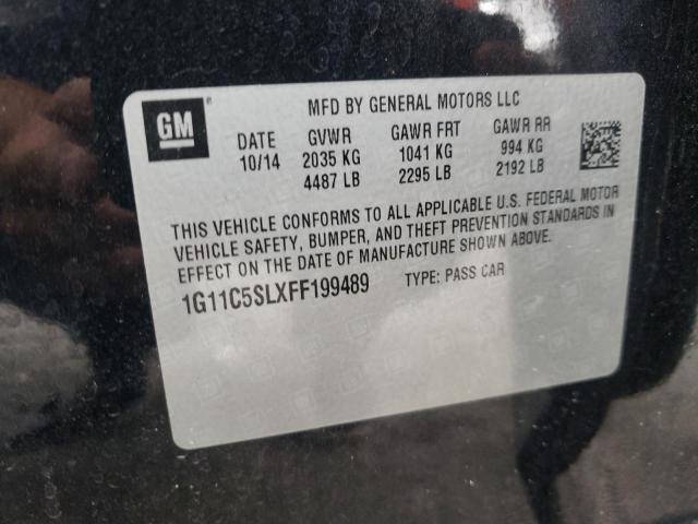 1G11C5SLXFF199489 - 2015 CHEVROLET MALIBU 1LT შავი ფოტო 10