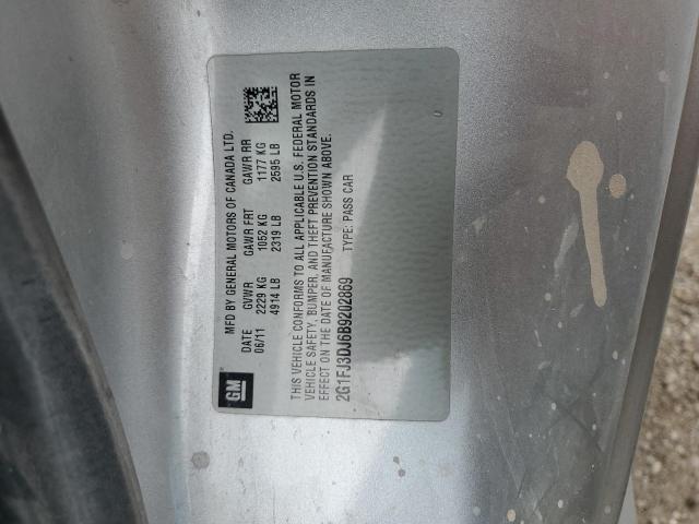 2G1FJ3DJ6B9202869 - 2011 CHEVROLET CAMARO SS SILVER photo 12