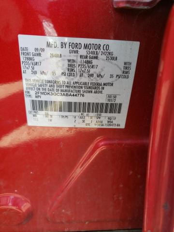 2FMDK3GC3ABA44776 - 2010 FORD EDGE SE RED photo 12