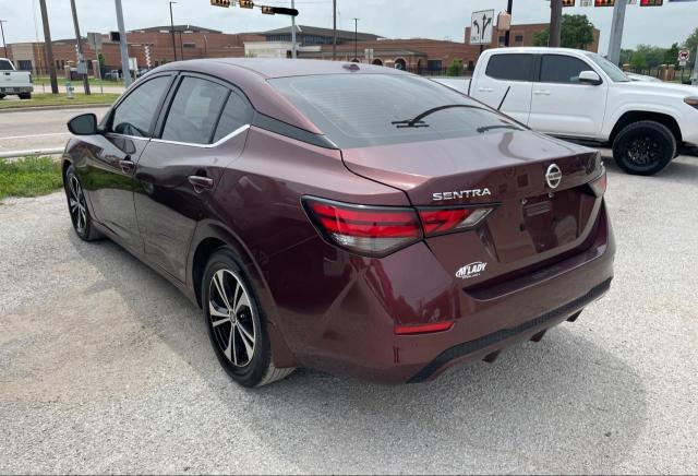 3N1AB8CV8LY304291 - 2020 NISSAN SENTRA SV MAROON photo 3