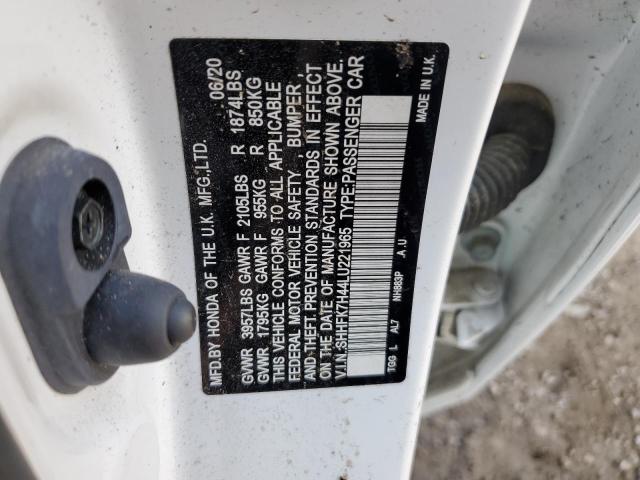 SHHFK7H44LU221965 - 2020 HONDA CIVIC SPORT 白色 照片 13
