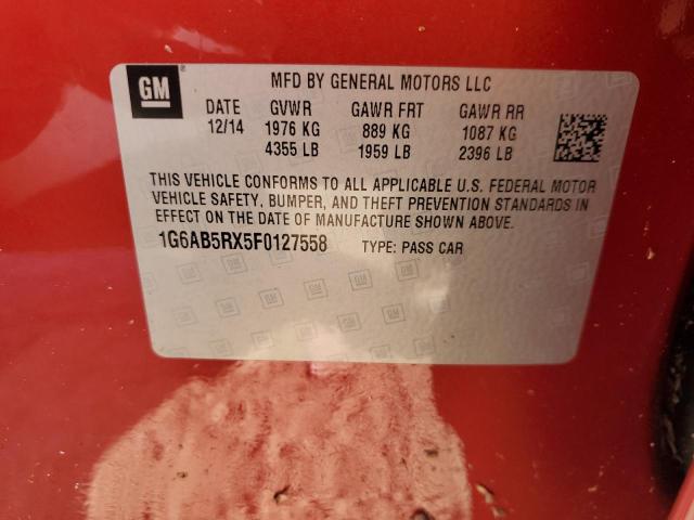 1G6AB5RX5F0127558 - 2015 CADILLAC ATS LUXURY RED photo 12