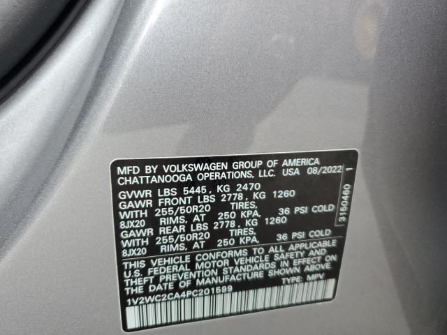 1V2WC2CA4PC201599 - 2023 VOLKSWAGEN ATLAS CROS SE Сріблястий фото 13