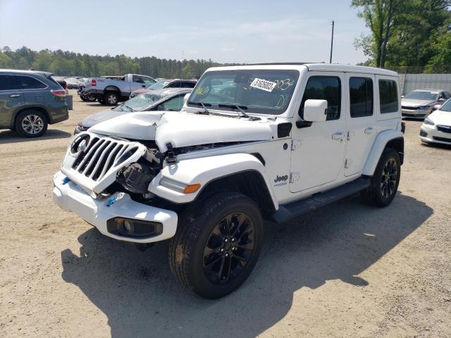 1C4JJXP63MW840040 - 2021 JEEP WRANGLER U SAHARA 4XE WHITE photo 1