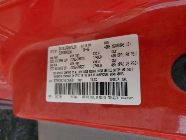 3D7KS29C17G735478 - 2007 DODGE RAM 2500 RED photo 13