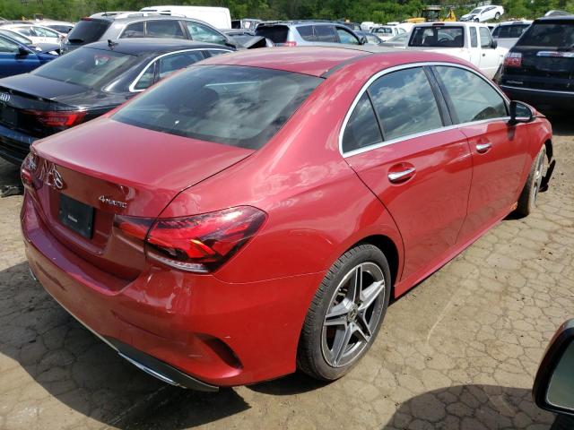 W1K3G4FB0LJ223698 - 2020 MERCEDES-BENZ A 220 4MATIC RED photo 3