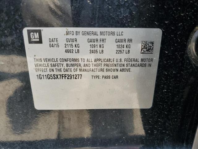 1G11G5SX7FF291277 - 2015 CHEVROLET MALIBU LTZ შავი ფოტო 12