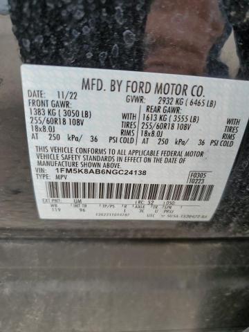 1FM5K8AB6NGC24138 - 2022 FORD EXPLORER POLICE INTERCEPTOR 黑色 照片 14