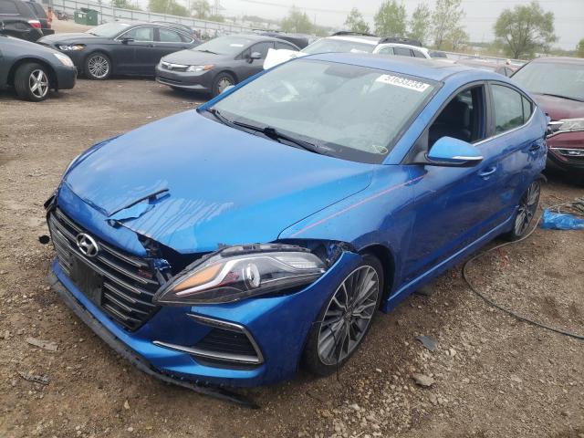 KMHD04LB8HU357397 - 2017 HYUNDAI ELANTRA SPORT BLUE photo 1