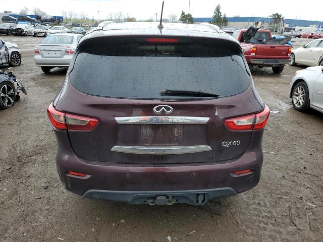 5N1AL0MM5EC507499 - 2014 INFINITI QX60 BURGUNDY photo 6