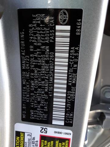 4T1G11AK5PU807260 - 2023 TOYOTA CAMRY SE NIGHT SHADE SILVER photo 12