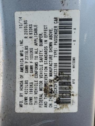 1HGCR2F87FA033786 - 2015 HONDA ACCORD EXL SILVER photo 13