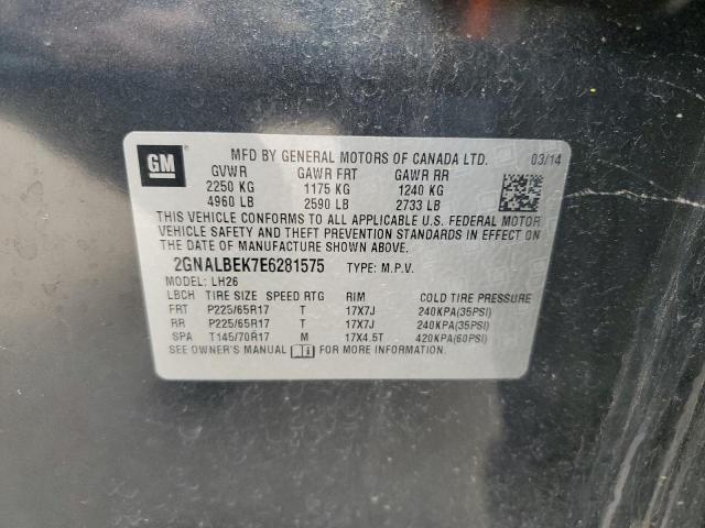 2GNALBEK7E6281575 - 2014 CHEVROLET EQUINOX LT GRAY photo 12