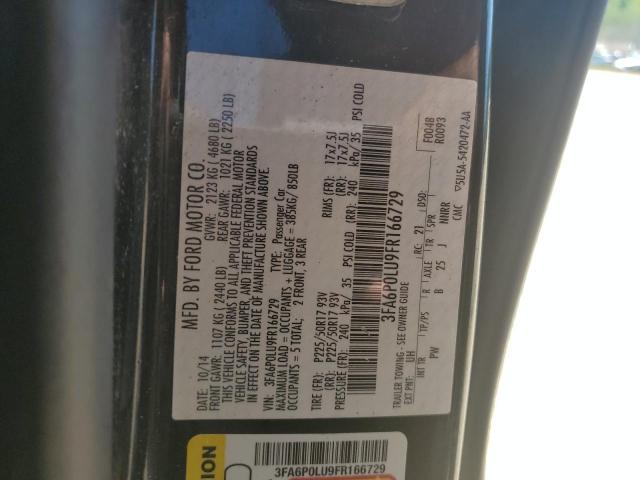 3FA6P0LU9FR166729 - 2015 FORD FUSION SE HYBRID BLACK photo 12