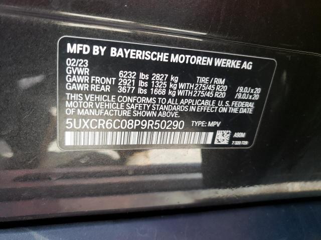 5UXCR6C08P9R50290 - 2023 BMW X5 XDRIVE40I BLACK photo 12