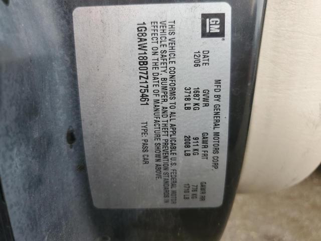 1G8AW18B07Z175461 - 2007 SATURN ION LEVEL 3 BLUE photo 12