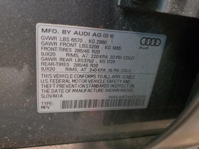 WA1LAAF74HD012588 - 2017 AUDI Q7 PREMIUM PLUS GRAY photo 14