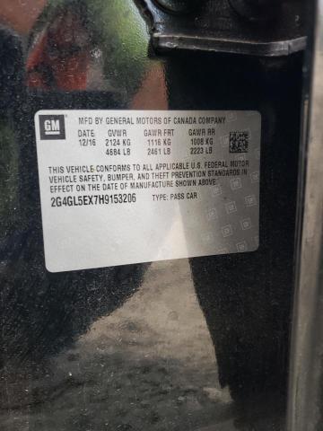 2G4GL5EX7H9153206 - 2017 BUICK REGAL SPORT TOURING Siyah fotoğraf 13