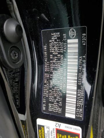 4T1BK3DB1BU417036 - 2011 TOYOTA AVALON BASE 黑色 照片 12