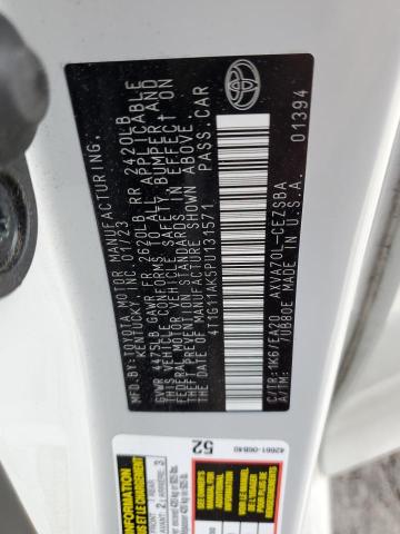 4T1G11AK5PU131571 - 2023 TOYOTA CAMRY SE NIGHT SHADE WHITE photo 13