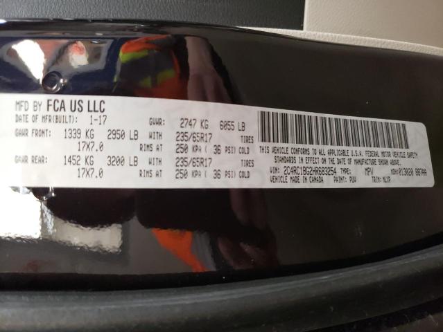 2C4RC1BG2HR683254 - 2017 CHRYSLER PACIFICA TOURING L BLACK photo 14