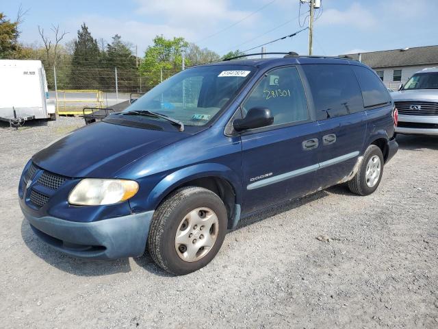 1B4GP25391B269030 - 2001 DODGE CARAVAN SE BLUE photo 1