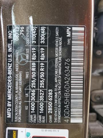 4JGDA5HB6DA263476 - 2013 MERCEDES-BENZ ML 350 4MATIC BROWN photo 14