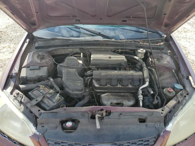 1HGEM22114L072391 - 2004 HONDA CIVIC DX VP BURGUNDY photo 11