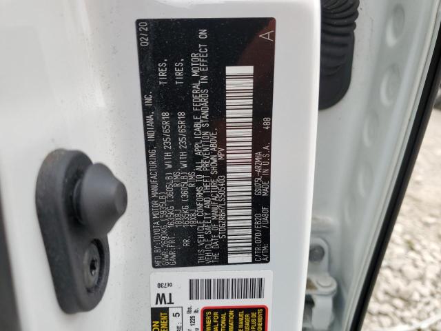 5TDGZRBH7LS505403 - 2020 TOYOTA HIGHLANDER XLE WHITE photo 14