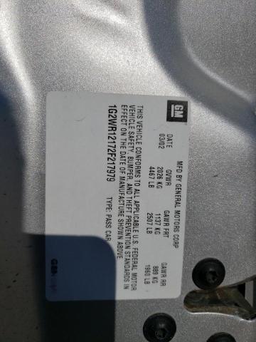 1G2WR12172F217979 - 2002 PONTIAC GRAND PRIX GTP ვერცხლისფერი ფოტო 12