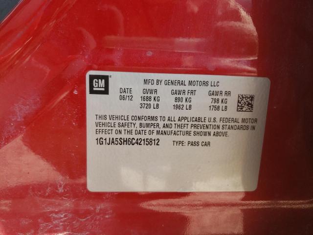 1G1JA5SH6C4215812 - 2012 CHEVROLET SONIC LS RED photo 13