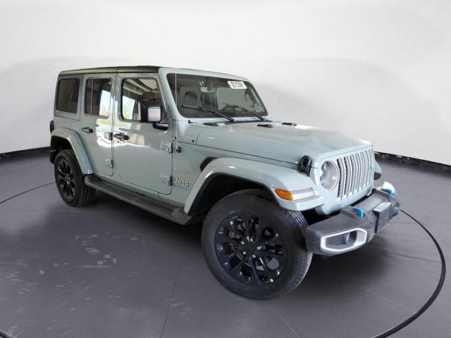 1C4JJXP61PW627317 - 2023 JEEP WRANGLER SAHARA 4XE GRAY photo 4