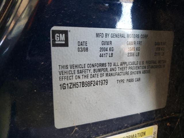 1G1ZH57B98F241979 - 2008 CHEVROLET MALIBU 1LT BLUE photo 12