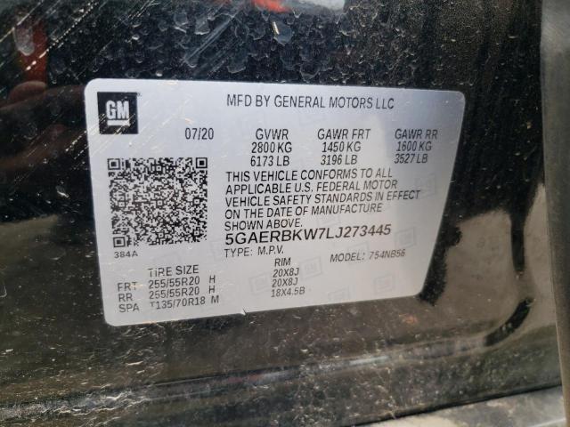 5GAERBKW7LJ273445 - 2020 BUICK ENCLAVE PR ESSENCE BLACK photo 14