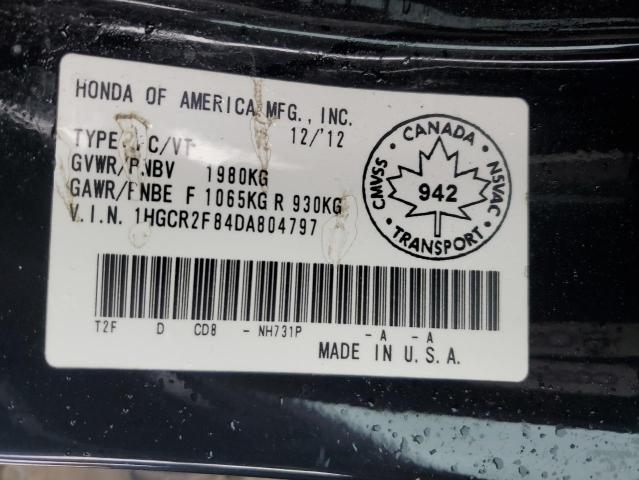 1HGCR2F84DA804797 - 2013 HONDA ACCORD EXL Қара фото 13