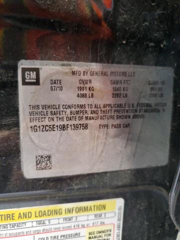 1G1ZC5E19BF139758 - 2011 CHEVROLET MALIBU 1LT CHARCOAL photo 12