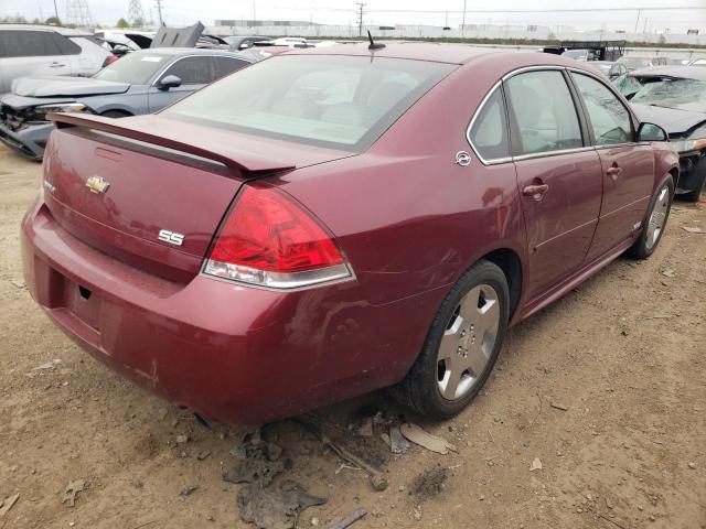 2G1WD57C091283831 - 2009 CHEVROLET IMPALA SS RED photo 3