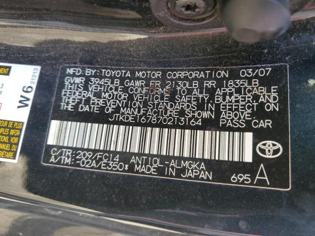 JTKDE167870213164 - 2007 TOYOTA SCION TC 黑色 照片 12